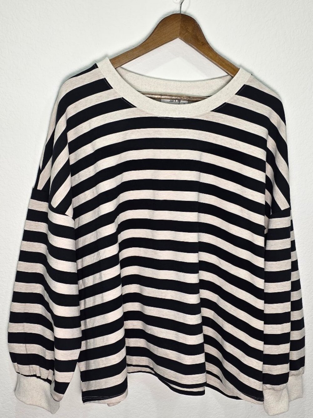 NWT Sadie & Sage Striped Long Sleeve Oversized Pullover Top Crewneck Plus 3X